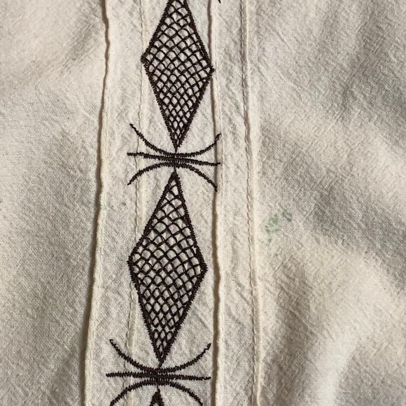 Vintage Mens Garris Clothing Beach White Tone Short Sleeve Button Down Shirt - Picture 6 of 16